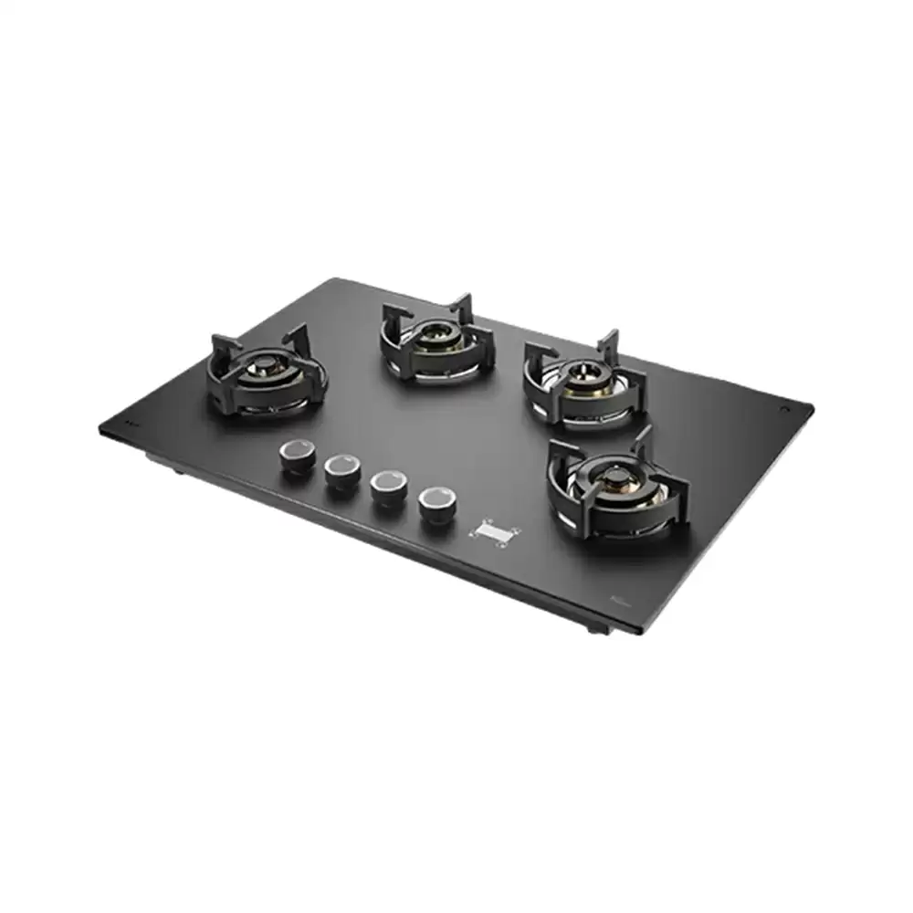 Kaff PRS 804 80 cm Auto Ignition 4 Full Brass High Efficiency Burners With Full FFD Built in Hob - Matt Black