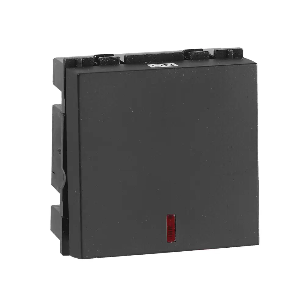 Havells Fabio 10 AX Mega Switch with Indicator - Matt Black