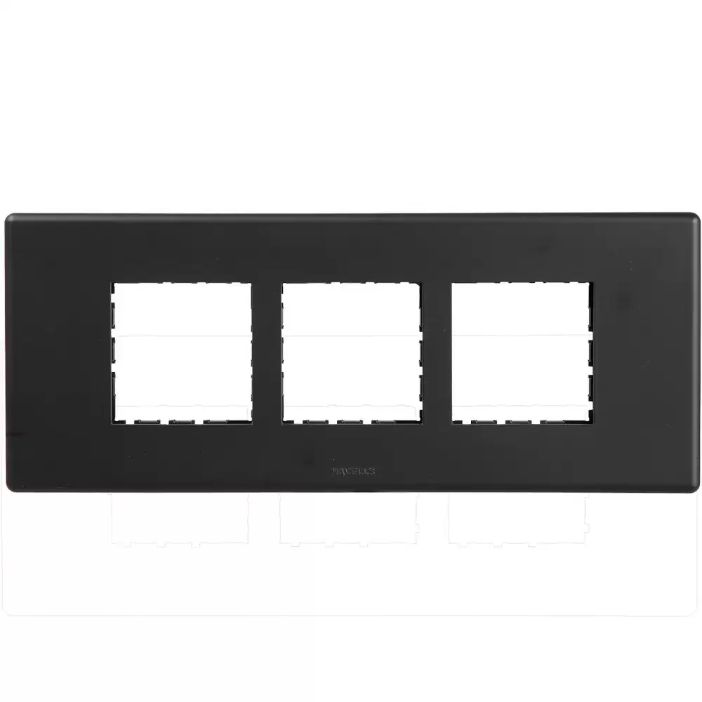 Havells AHFPLCBV06 6 Module Carbon Front Plate- Velvet Black