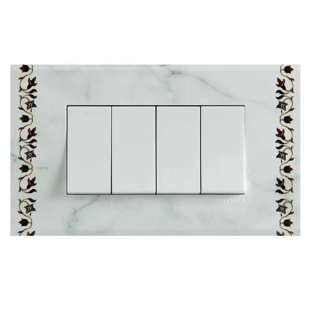 Havells AHXPDOAV04 4 Module Marble Switch Plate- White