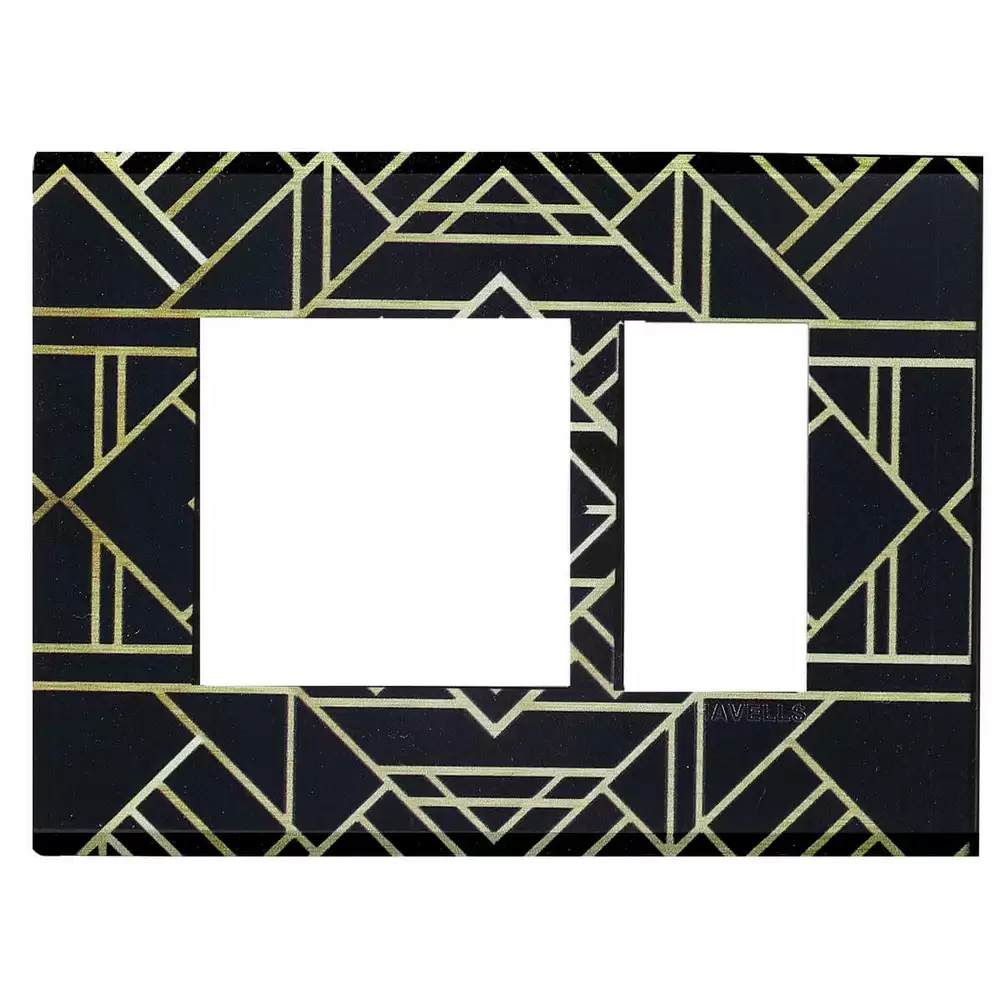 Havells AHXPDODV03 3 Module Deco Art Switch Plate- Black