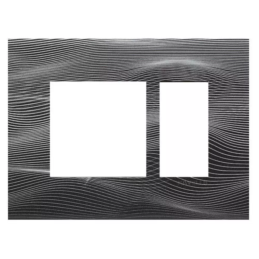 Havells AHXPDOHV03 3 Module Monochromatic Switch Plate- Black