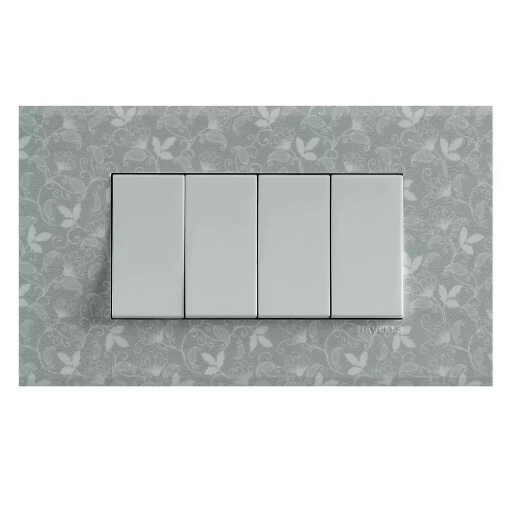 Havells AHXPDOSV04 4 Module Florid Switch Plate- White