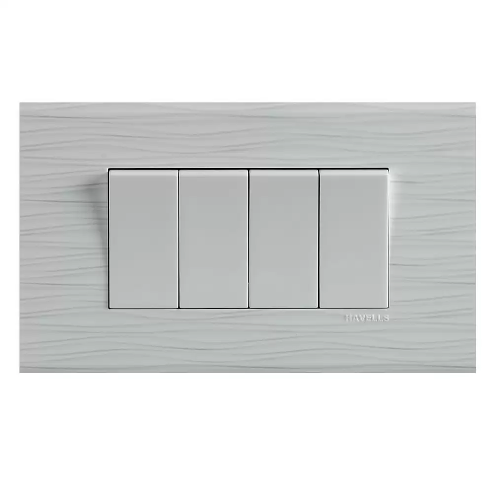 Havells AHXPDOWV04 4 Module Wave Switch Plate- White