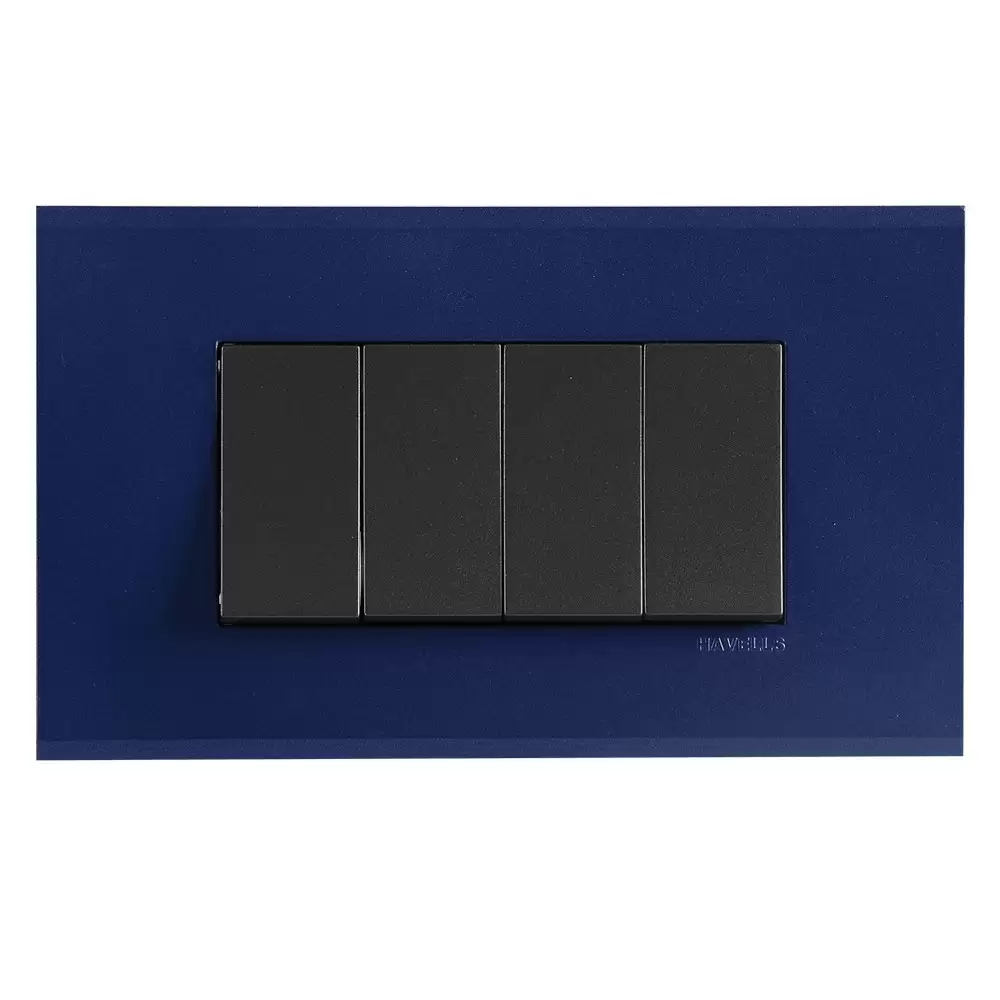 Havells AHXPLOUV04 4 Module PC Switch Plate- Prussian Blue