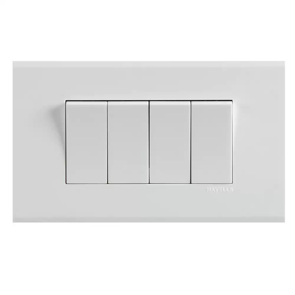 Havells AHXPLOWV04 4 Module PC Switch Plate- White