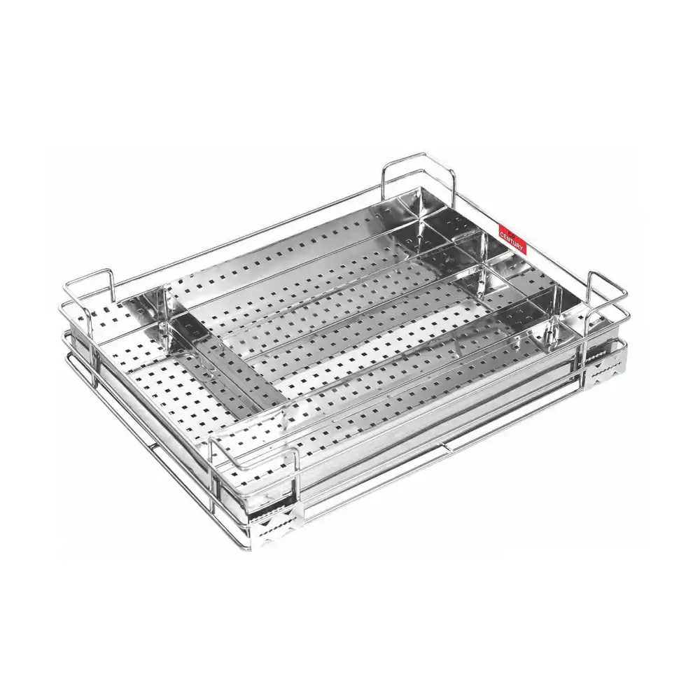 CP Century Premium PR45 Stainless Steel 202 Wire Box Cutlery Basket - (24 W x 20 D x 4 H) Inch