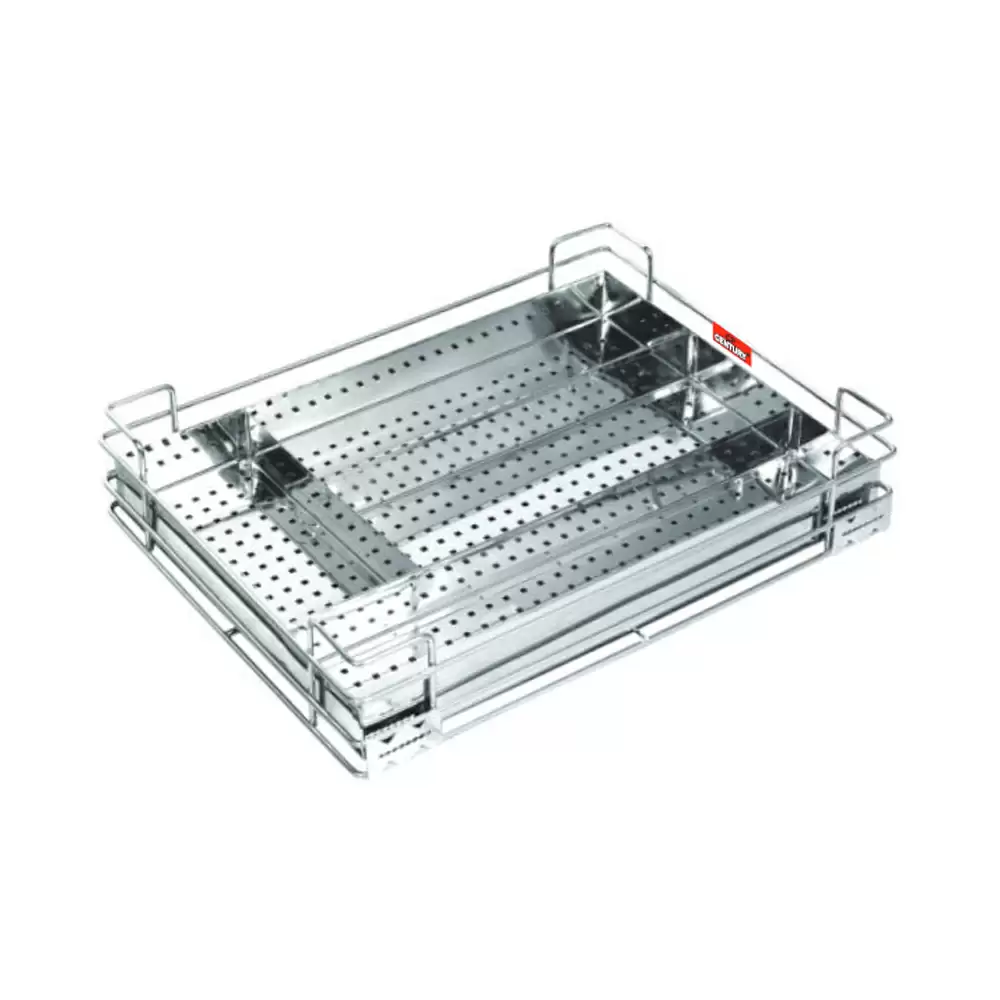 CP Century Ultra UL82 Stainless Steel 202 Wire Box Cutlery Basket - (17 W x 20 D x 4 H) Inch