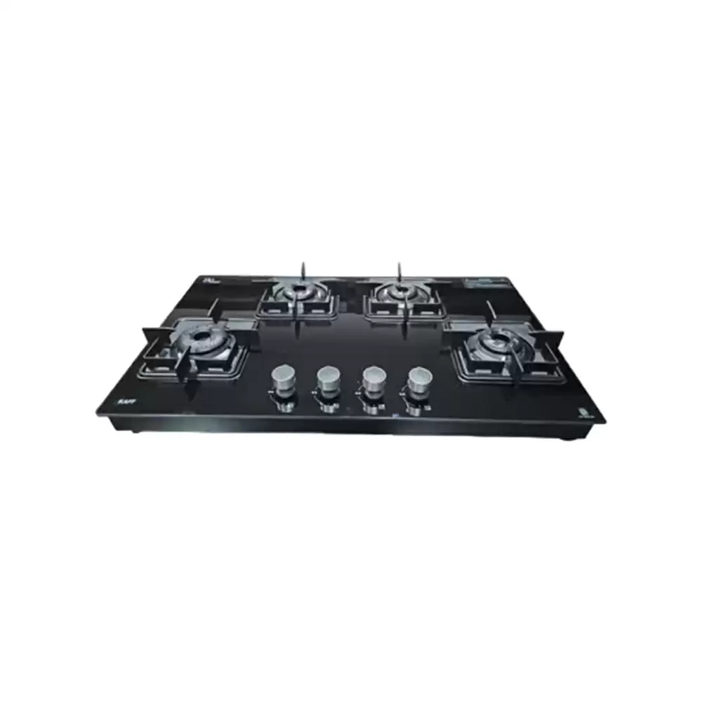 Kaff CTS 69 4B AI 69 cm Slim Line Design 4 Brass Burner Auto Ignition Cooktop - Black