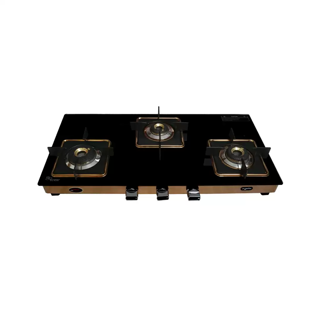 Mercy Calida 77 cm 3 Brass Burner Manual Ignition Cooktop - Black