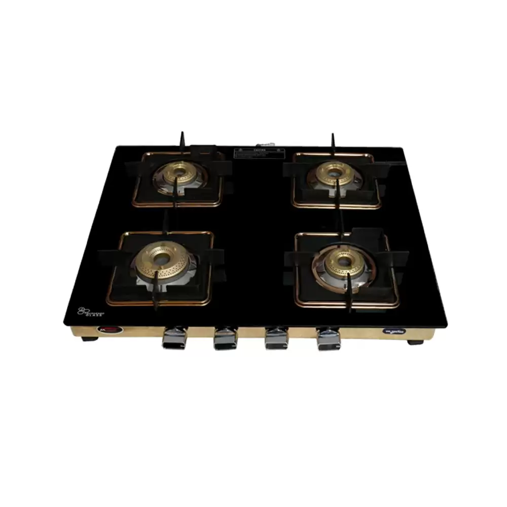 Mercy Calida 63 cm 4 Brass Burner Manual Ignition Cooktop - Black