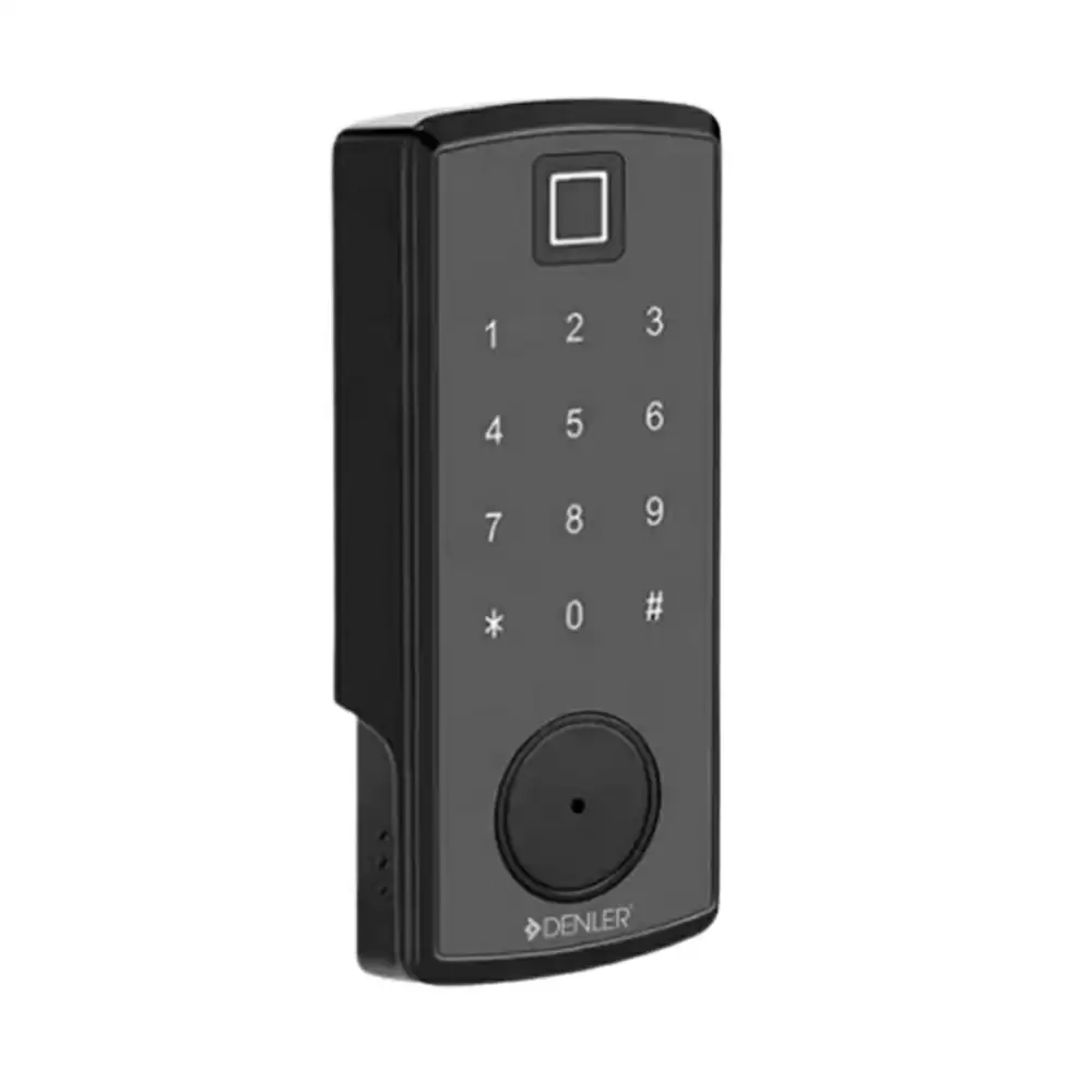 Denler DB04 Deadbolt Smart Door Lock for Home With Fingerprint, Pin Code, RFID Card, Bluetooth, RF Remote Control & Mechanical Key - Black (3 Year Warranty)