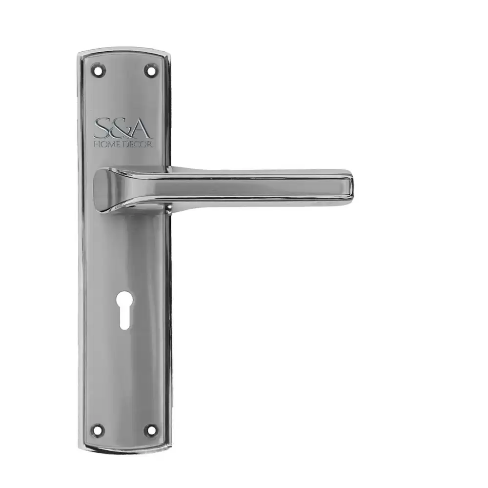 S&A Home Décor MH-O-42-KY-CPSS 8 inch KY Door Handleset with Chrome Plated Silver Satin Finish