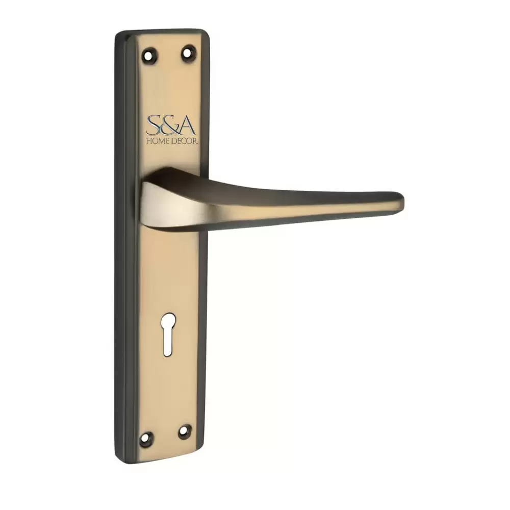 S&A Home Décor MH-102-KY-BG 8 inch KY Door Handleset with Black Gold Finish