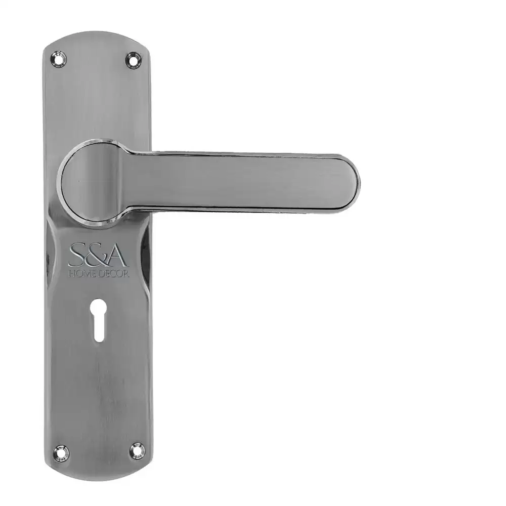 S&A Home Décor MH-O-43-KY-CPSS 8 inch KY Door Handleset with Chrome Plated Silver Satin Finish