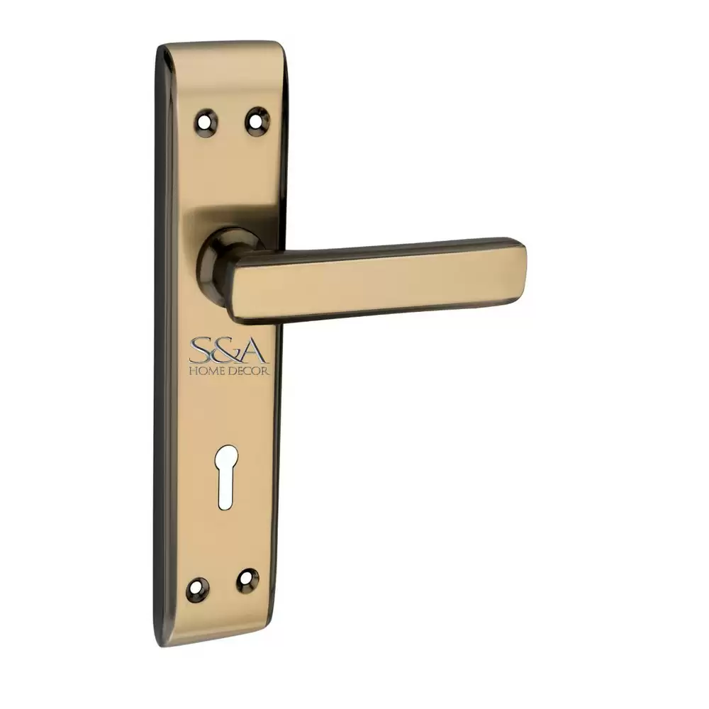 S&A Home Décor MH-104-KY-BG 7 inch KY Door Handleset with Black Gold Finish