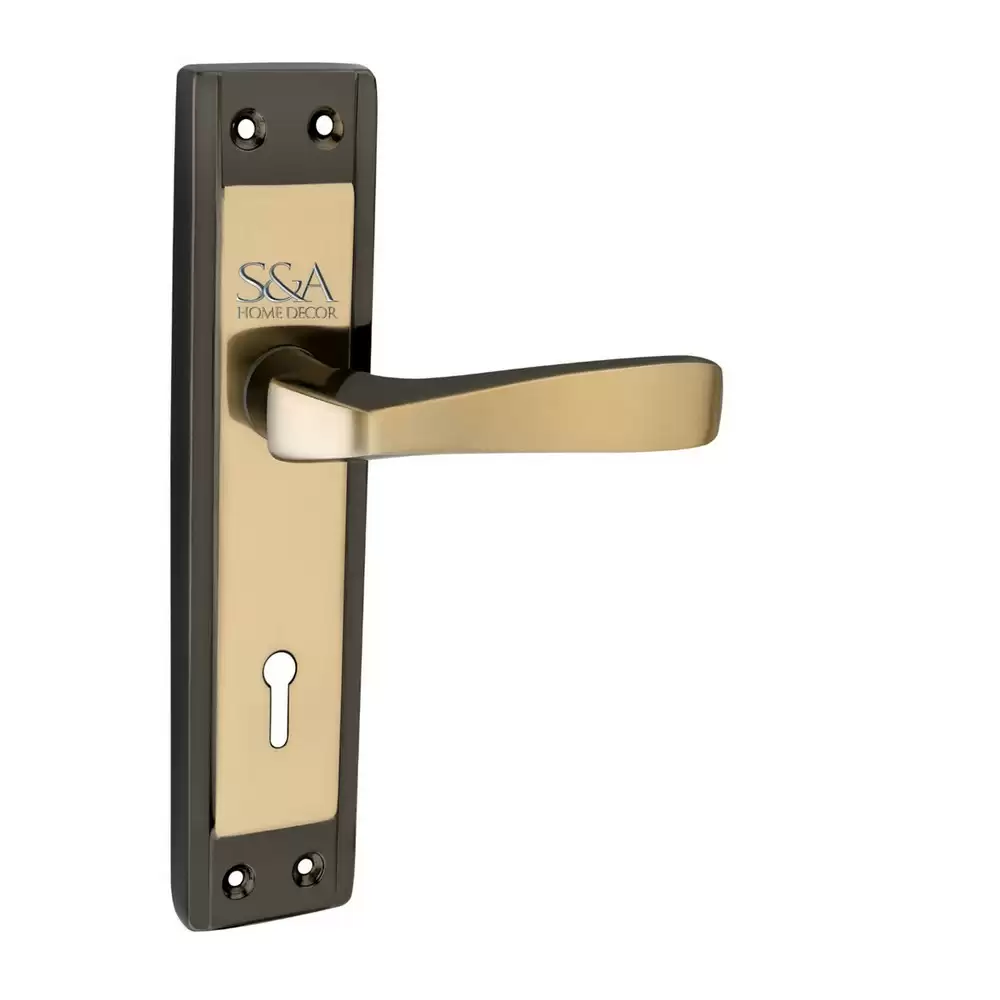 S&A Home Décor MH-105-KY-BG 7 inch KY Door Handleset with Black Gold Finish