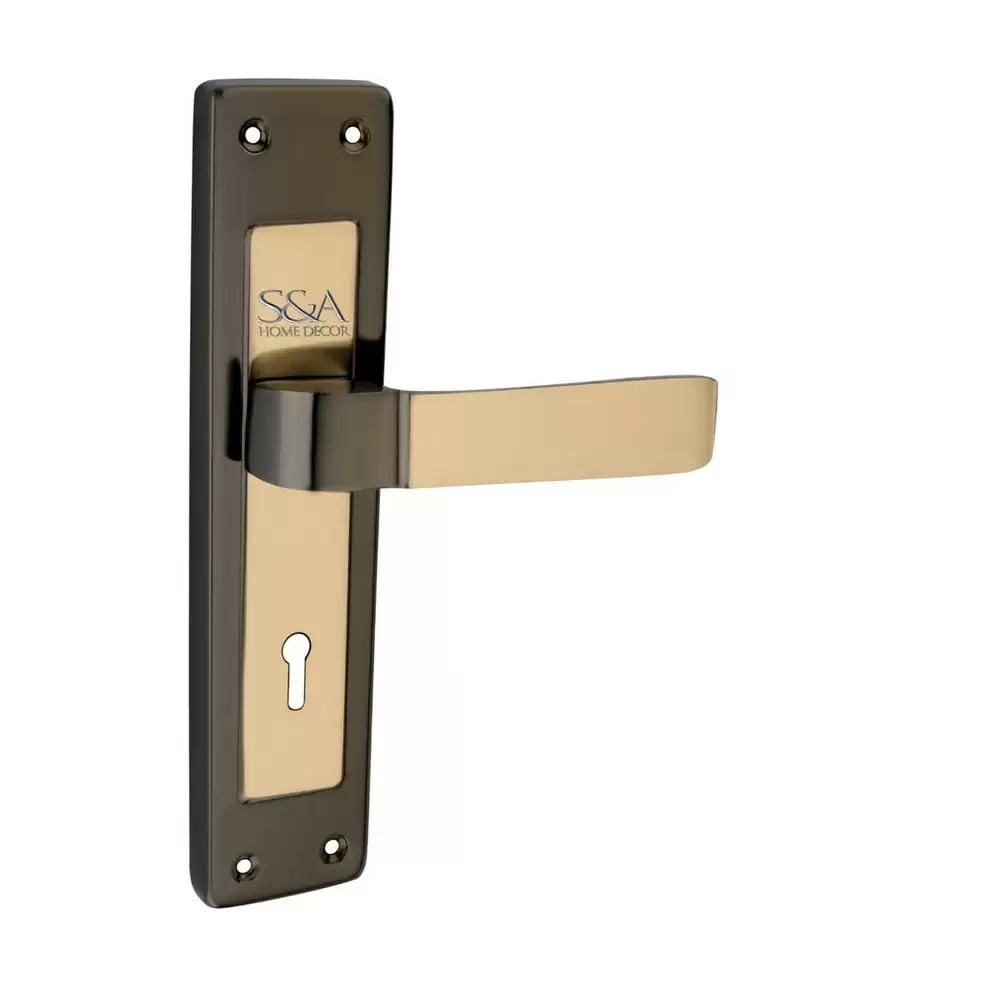 S&A Home Décor MH-111-KY-BG 8 inch KY Door Handleset with Black Gold Finish