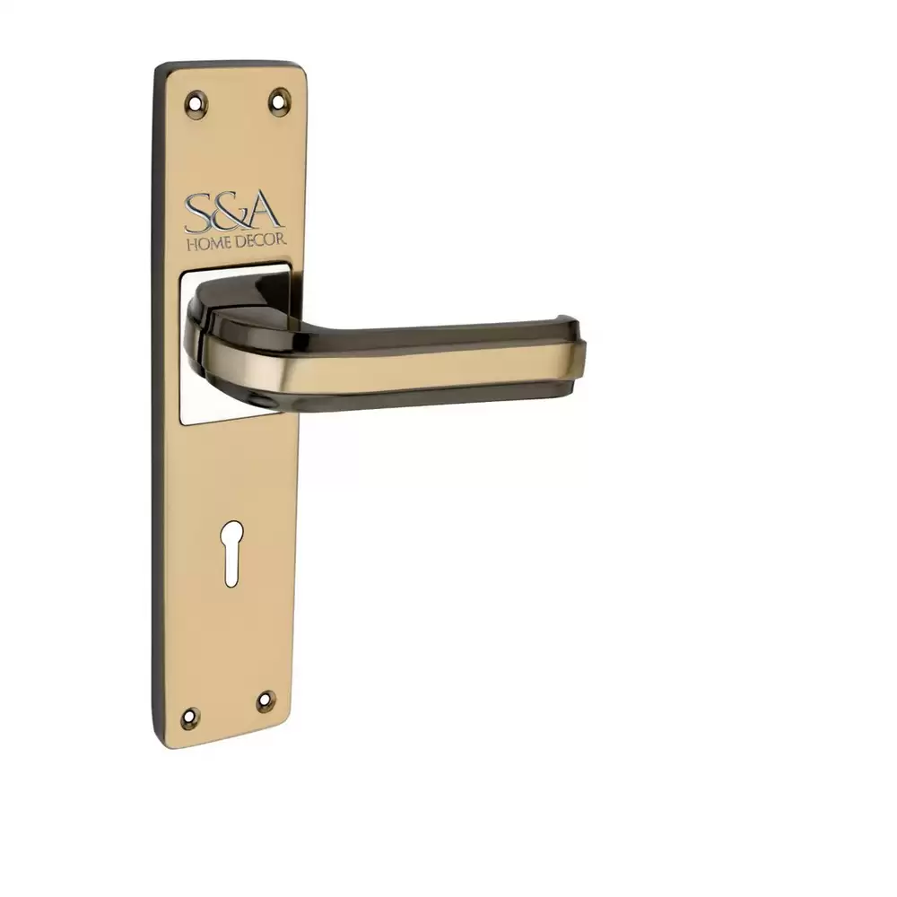 S&A Home Décor MH-112-KY-BG 8 inch KY Door Handleset with Black Gold Finish