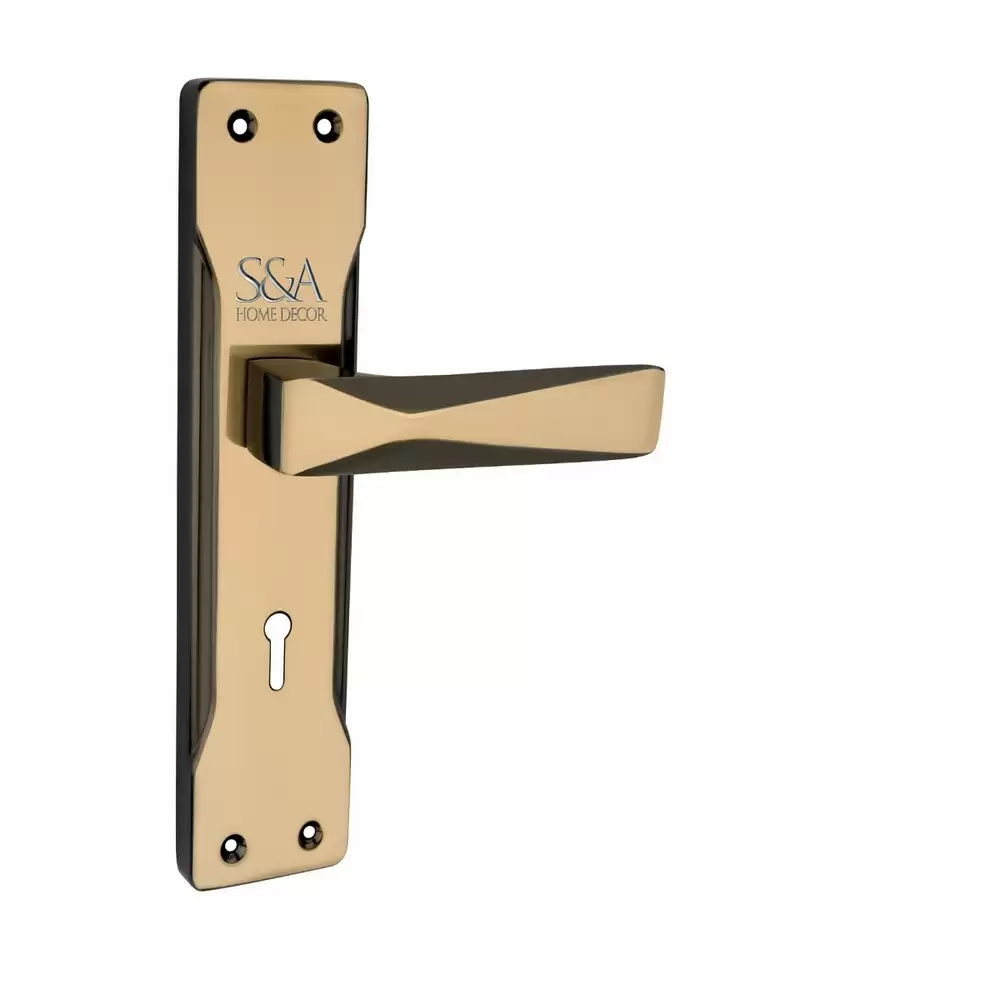 S&A Home Décor MH-113-KY-BG 8 inch KY Door Handleset with Black Gold Finish