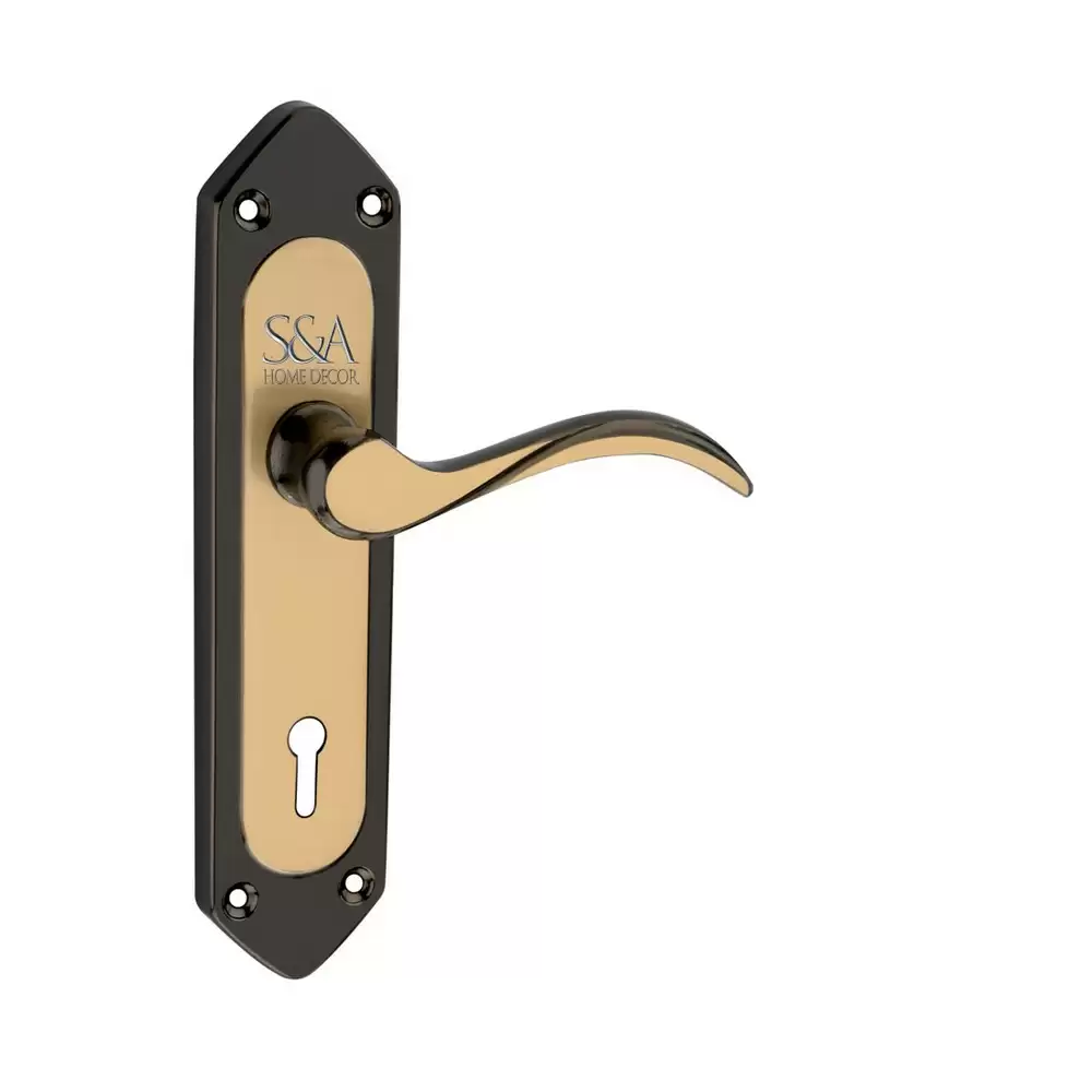 S&A Home Décor MH-115-KY-BA 7 inch KY Door Handleset with Black Gold Finish