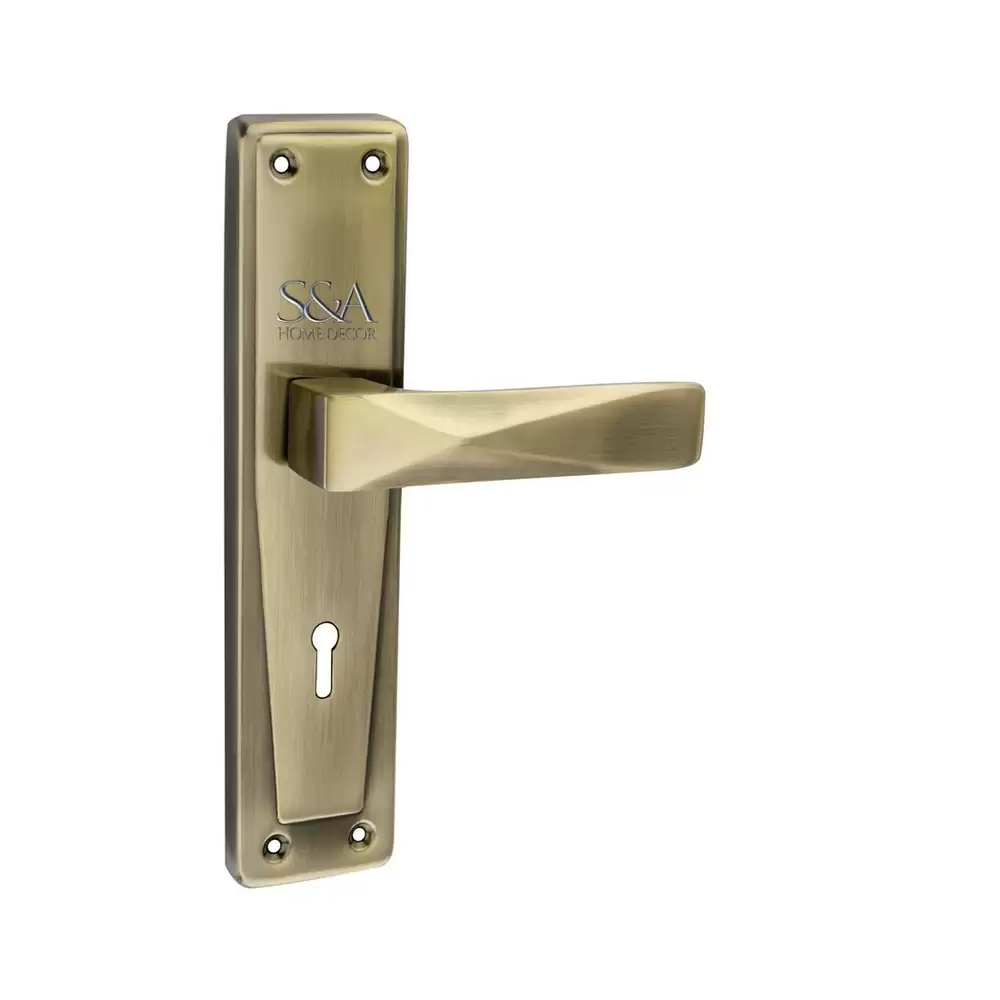 S&A Home Décor MH-116-KY-BA 8 inch KY Door Handleset with Brass Antique Finish