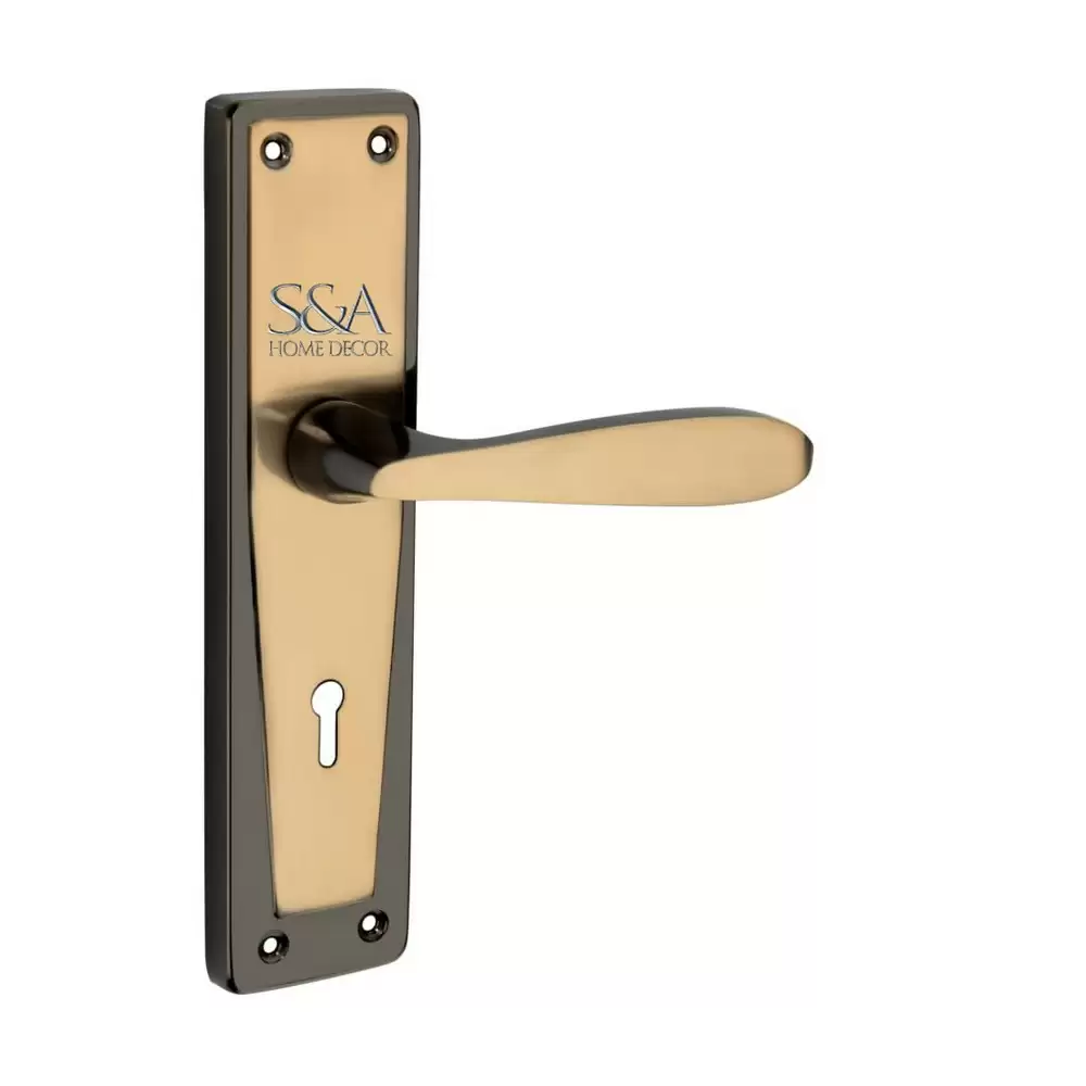 S&A Home Décor MH-118-KY-BG 8 inch KY Door Handleset with Black Gold Finish