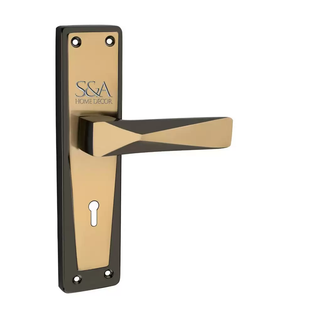 S&A Home Décor MH-119-KY-BG 8 inch KY Door Handleset with Black Gold Finish