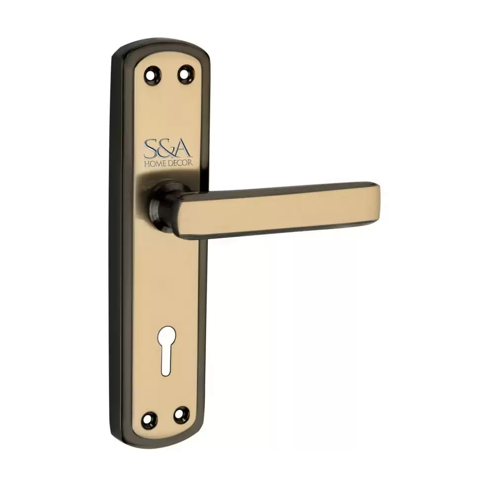 S&A Home Décor MH-120-KY-BG 7 inch KY Door Handleset with Black Gold Finish