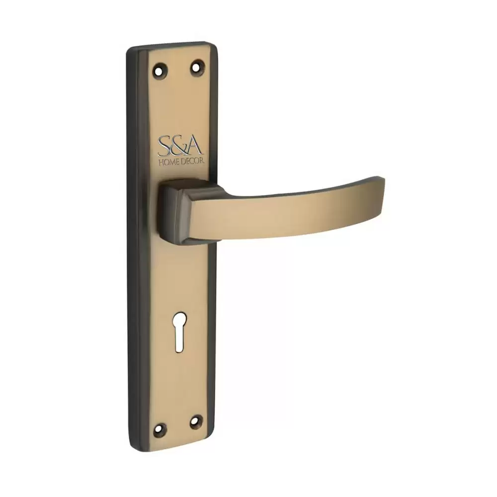 S&A Home Décor MH-121-KY-BG 8 inch KY Door Handleset with Black Gold Finish