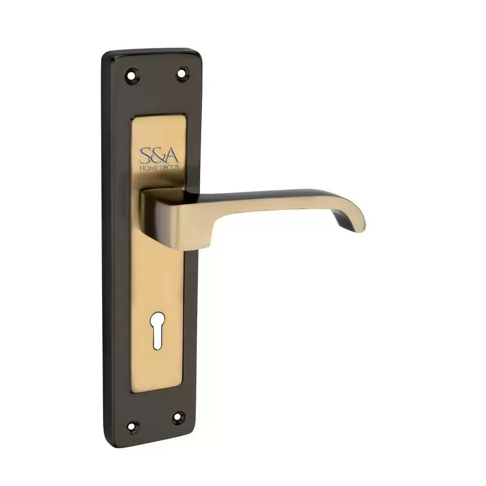 S&A Home Décor MH-122-KY-BG 8 inch KY Door Handleset with Black Gold Finish