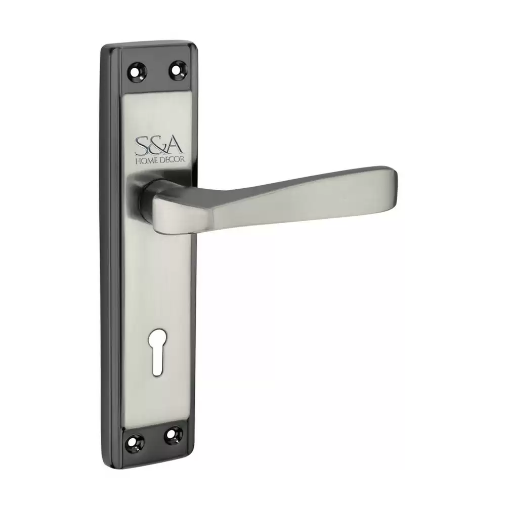 S&A Home Décor MH-125-KY-BS 7 inch KY Door Handleset with Black Silver Finish