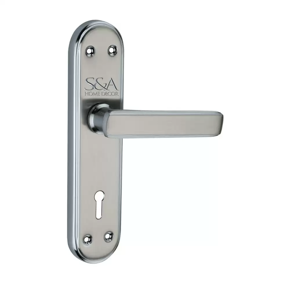 S&A Home Décor MH-126-KY-CPSS 7 inch KY Door Handleset with Chrome Plated Silver Satin Finish