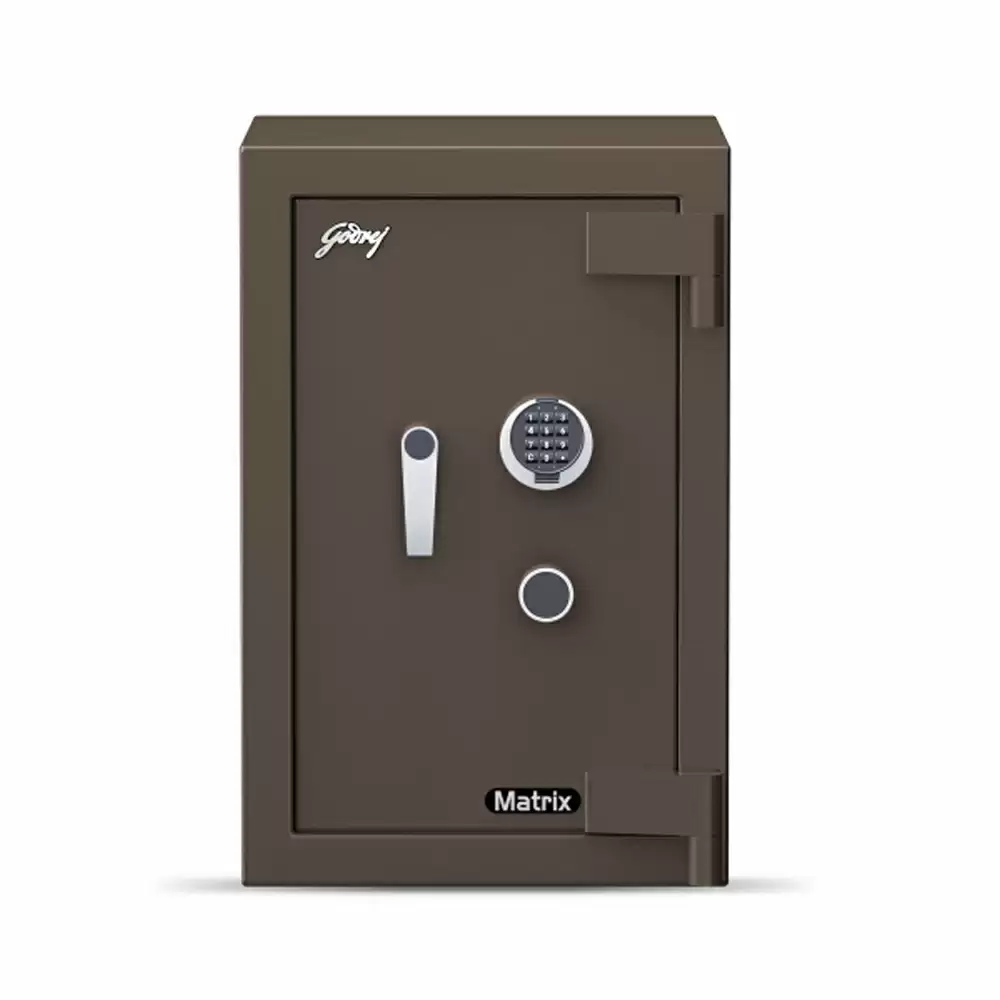 Godrej Matrix Digital 2414 V5 (66 Litre) Electronic Safe Locker For Home With Pin Code & Key Access, Coffee Brown - 185 Kg (1 Year Warranty)