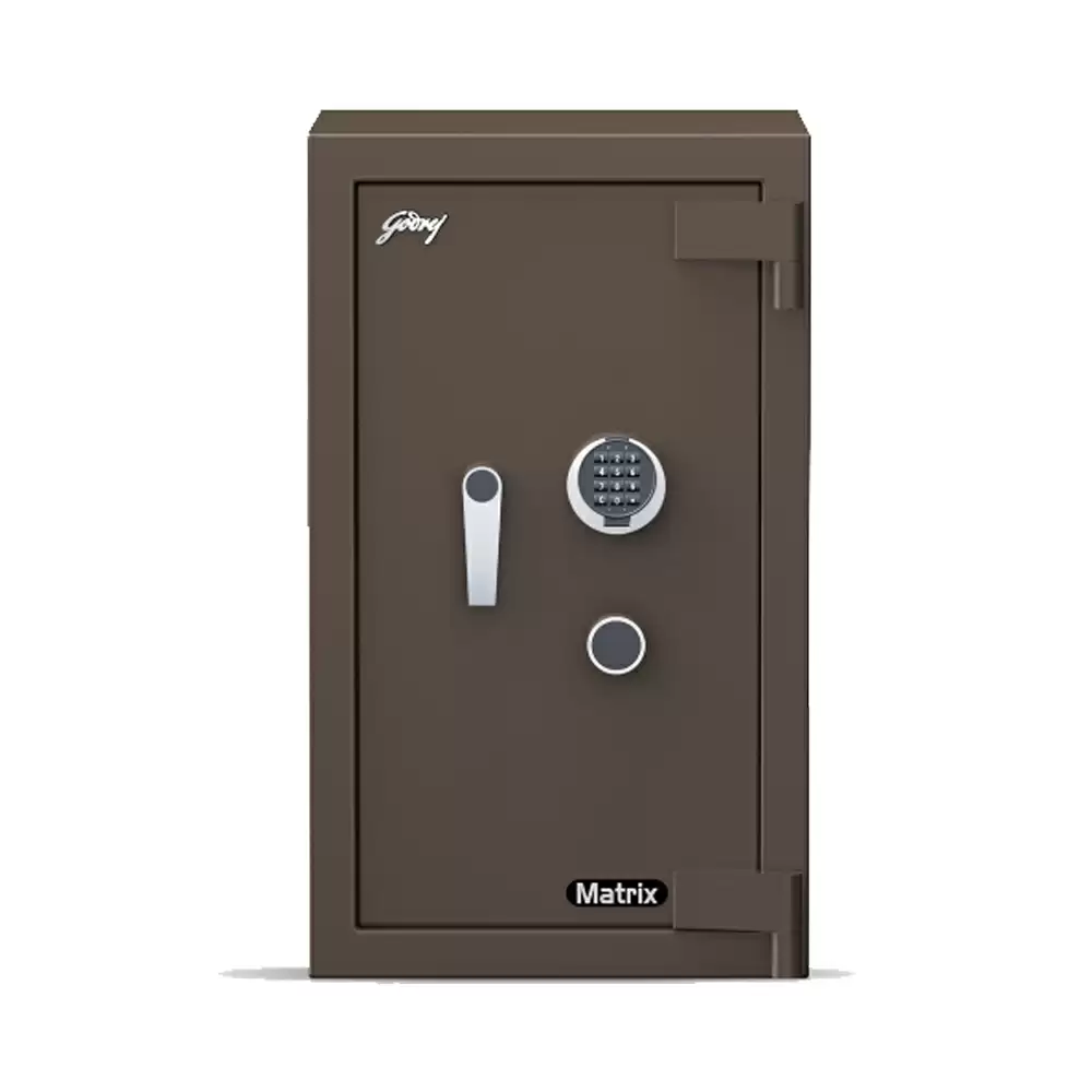 Godrej Matrix Digital 3016 V5 (94 Litre) Electronic Safe Locker For Home With Pin Code & Key Access, Coffee Brown - 220 Kg (1 Year Warranty)