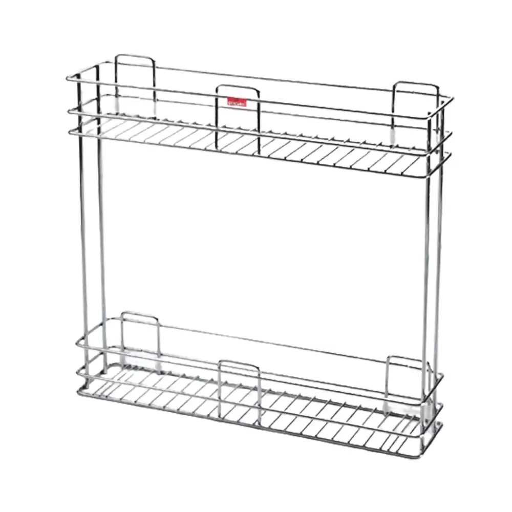 CP Century Premium PR56 Stainless Steel 202 Two Shelves Wire Bottle Pull Out Without Mechanism - (4 W x 20 D x 18 H) Inch