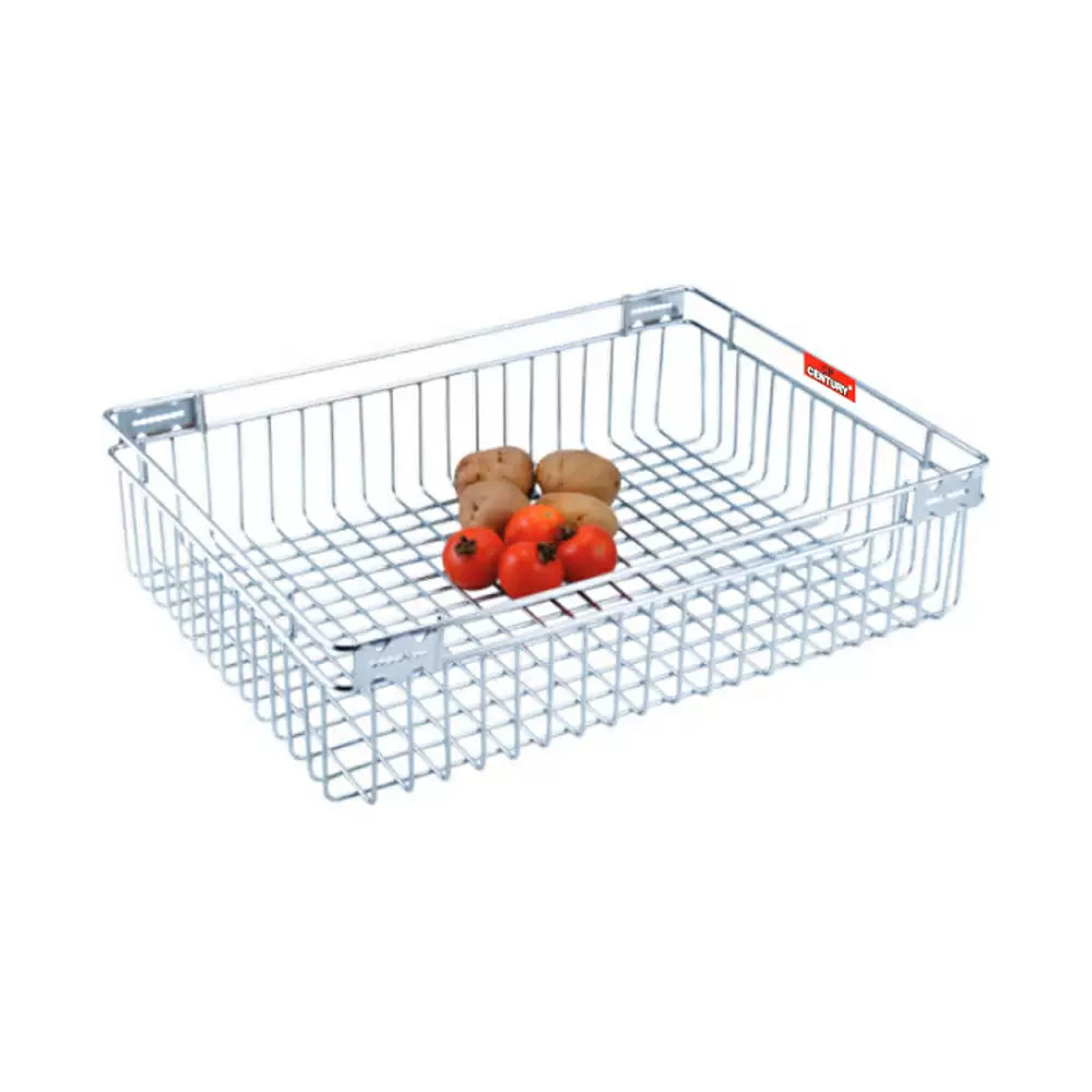 CP Century Ultra UL101 Kitchen Multipurpose Stainless Steel 202 Wire Vegetable Basket - (15 W x 20 D x 6 H) Inch