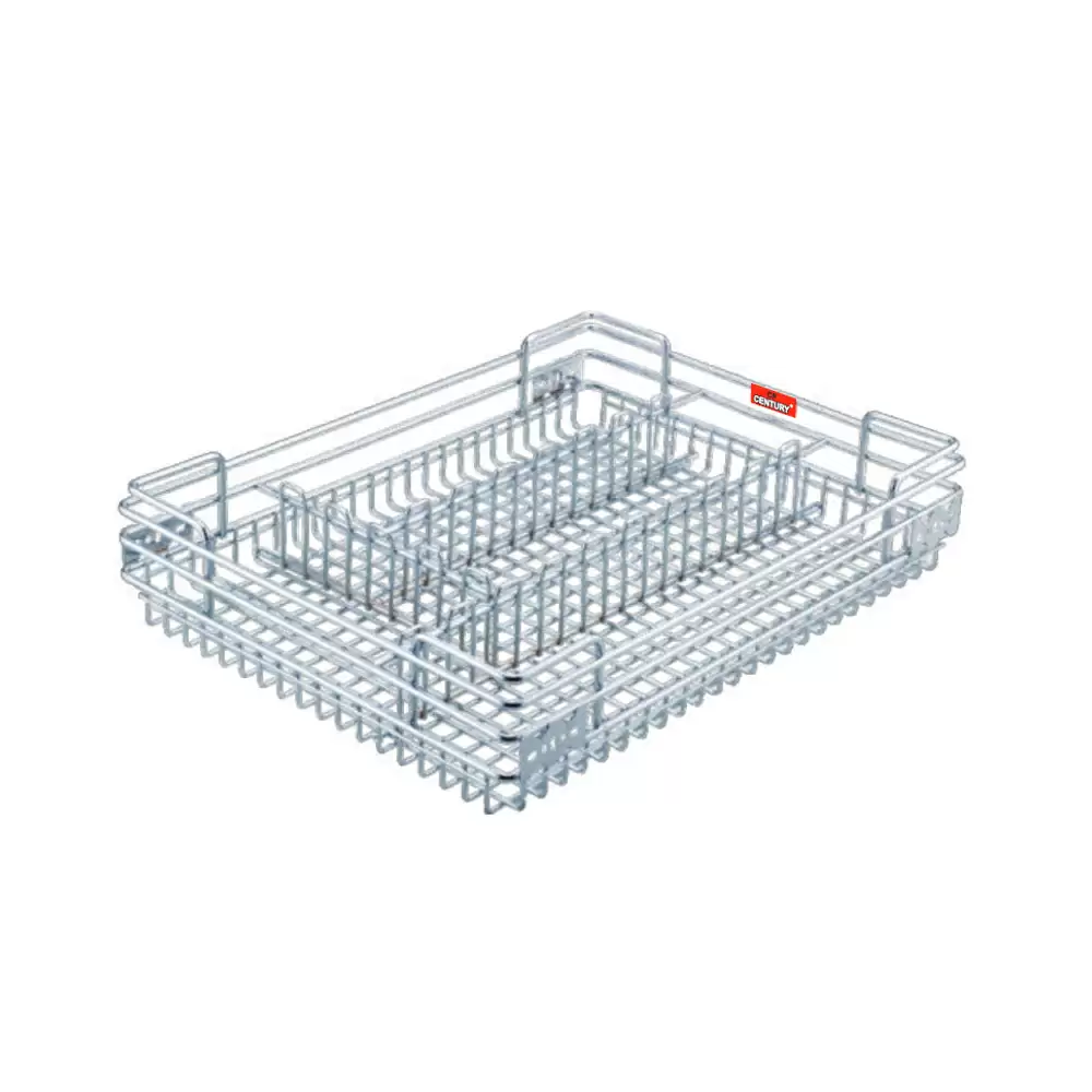 CP Century Ultra UL98 Stainless Steel 202 Wire Cutlery Basket - (27 W x 20 D x 4 H) Inch