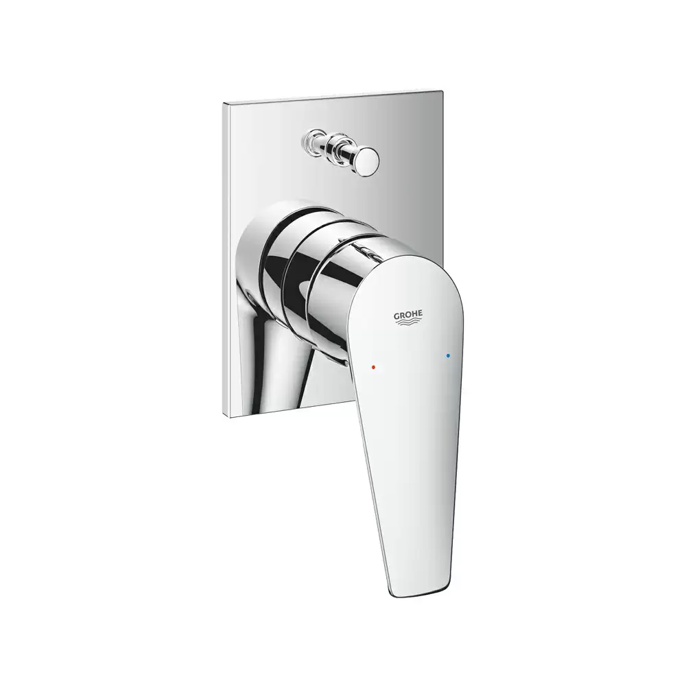 Grohe Bauedge Single-Lever Bath Mixer 1/2 Inch With Automatic Diverter (Chrome Finish)