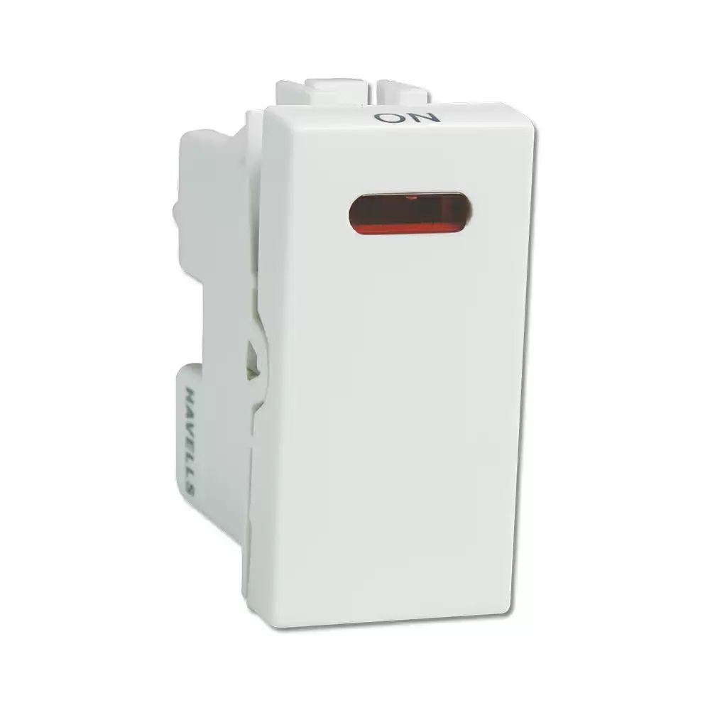 Havells Coral 16 AX 1 Way Switch With Indicator - White