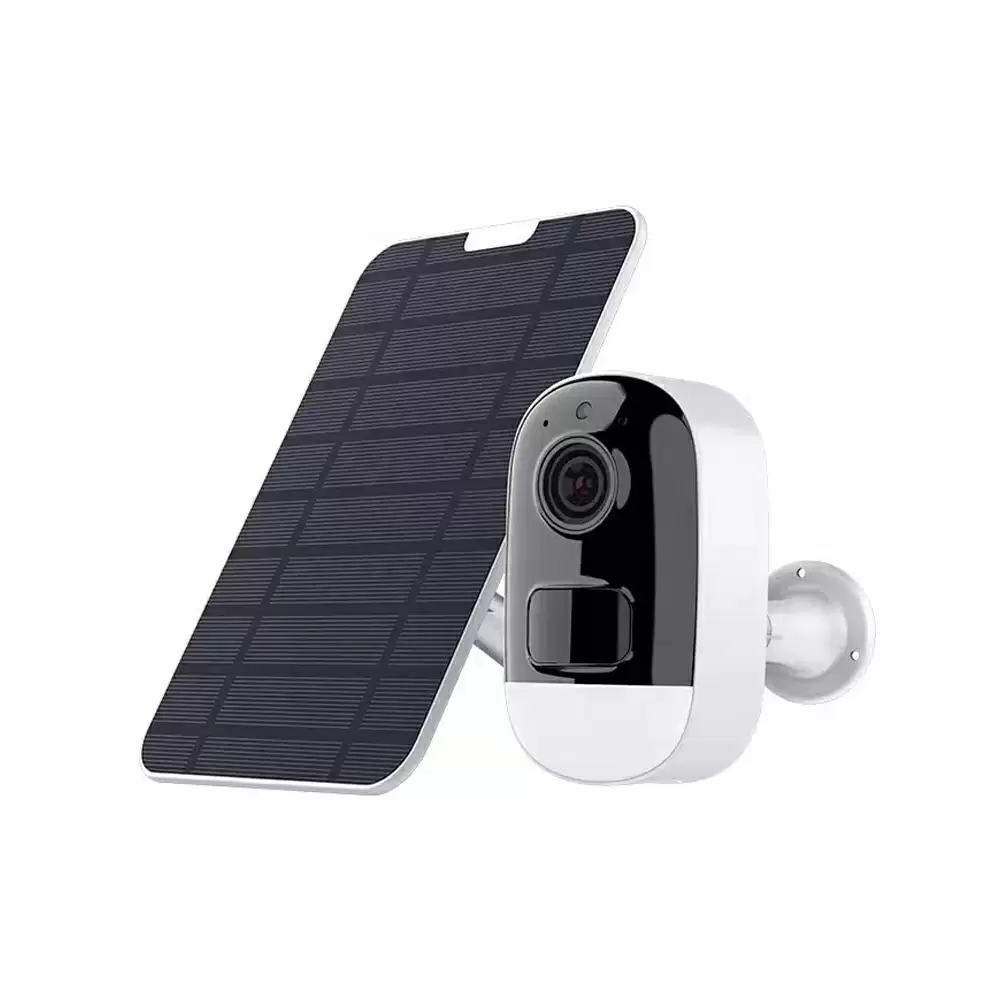 Ausha Wireless Solar Powered CCTV Camera with 60 Days Battery Backup & Night Vision - White