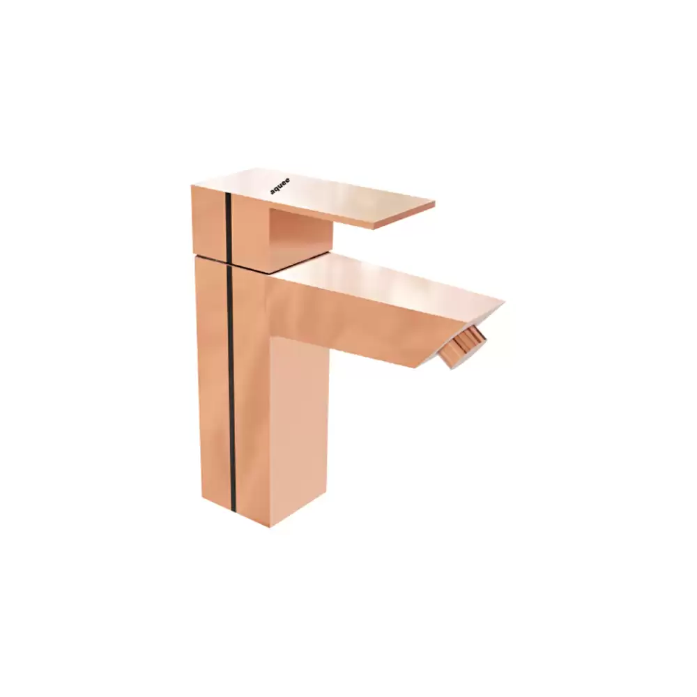 Aquee Aria Single Lever Basin Mixer - Rose Gold