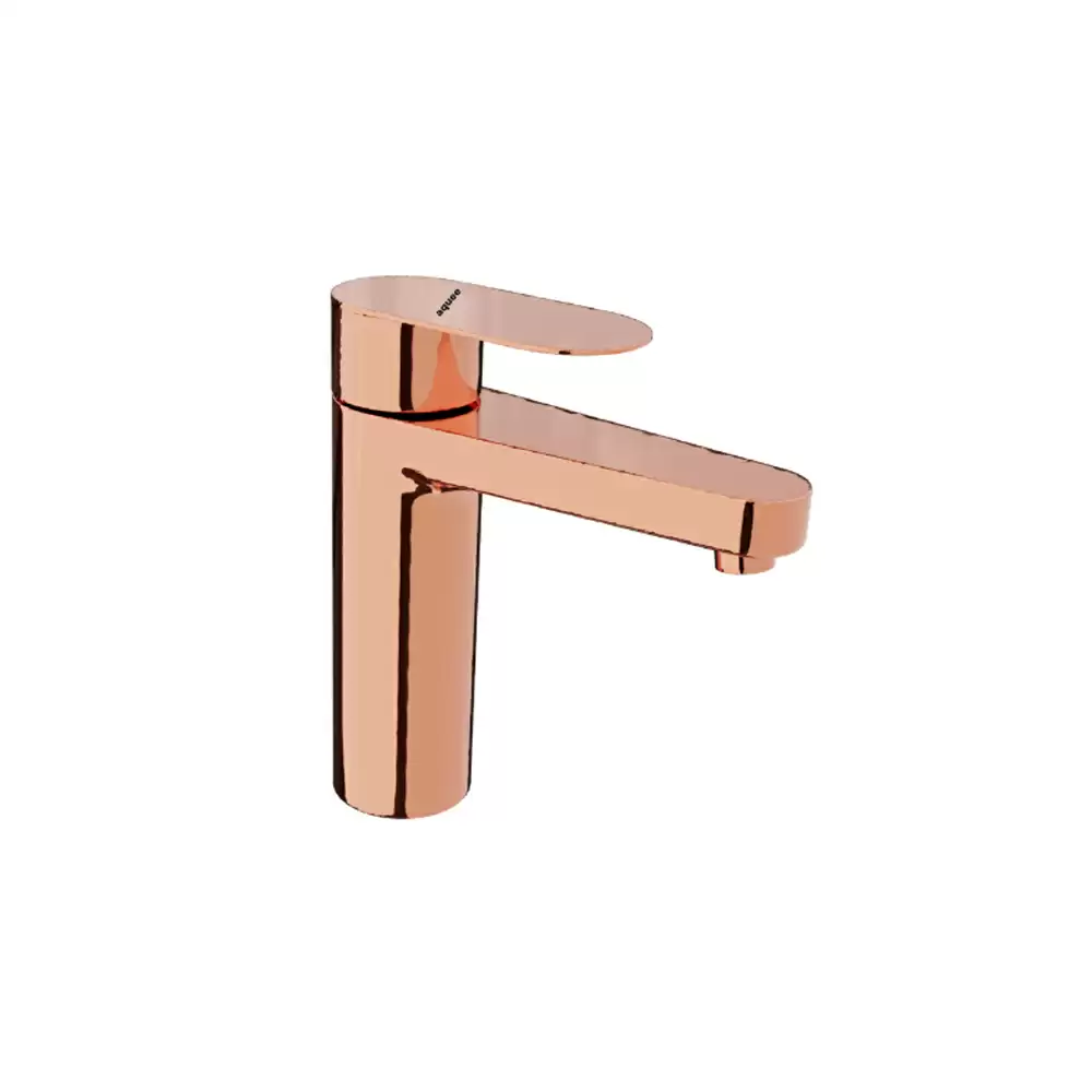 Aquee Opel Single Lever Basin Mixer - Rose Gold