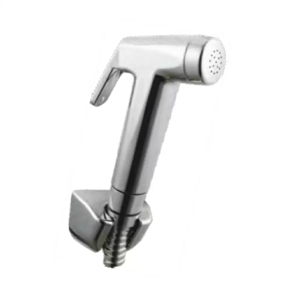 Hindware Italian Brisk Health Faucet ABS with Rubbit Cleaning System, 1.25 m Long SS Flexible Tube & ABS Wall Hook