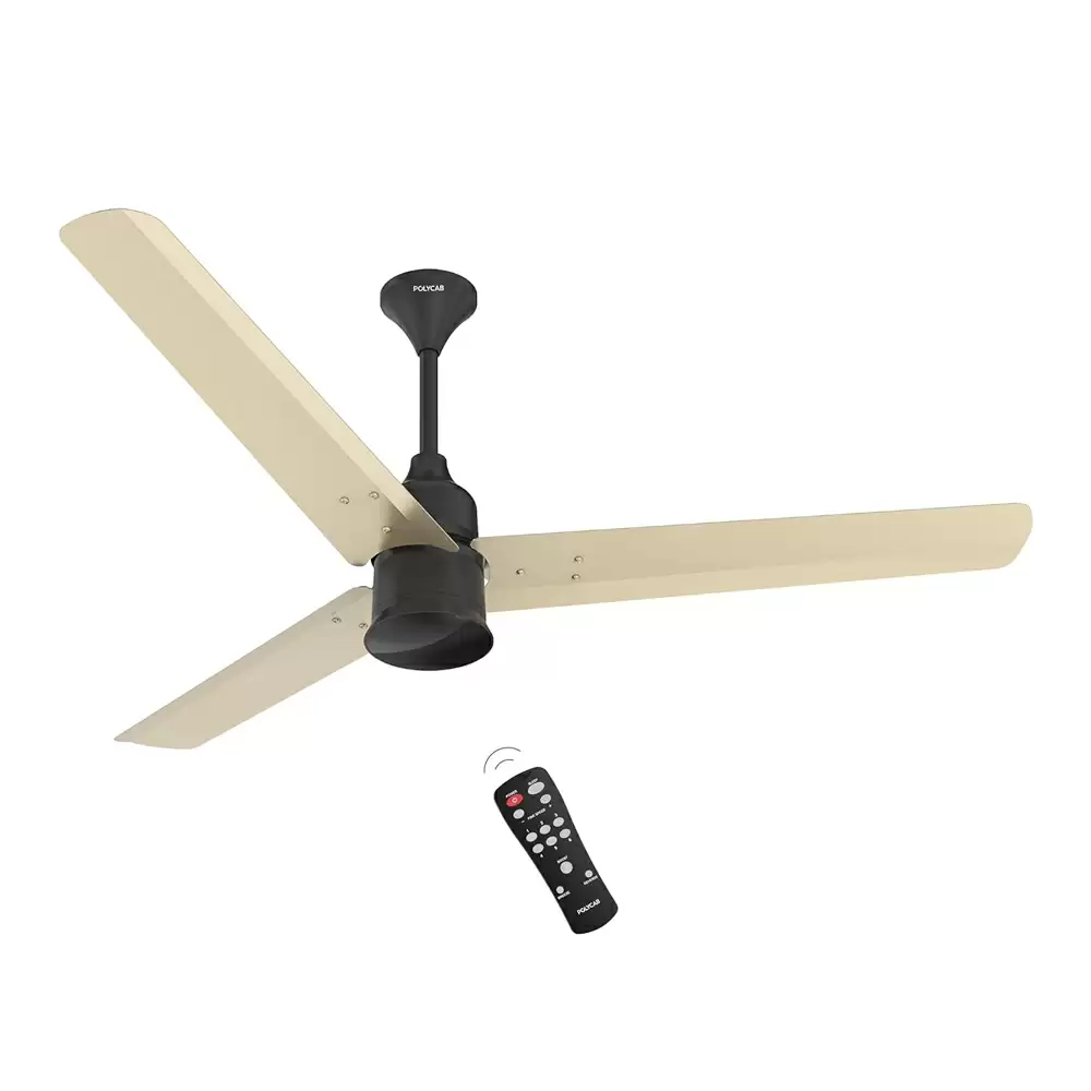 Polycab Silencio Mini BLDC 600 mm Premium Ceiling Fan With Remote Control - Pearl Beige