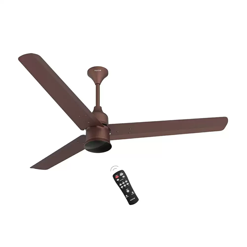 Polycab Silencio Mini BLDC 900 mm Premium Ceiling Fan With Remote Control - Espresso Brown