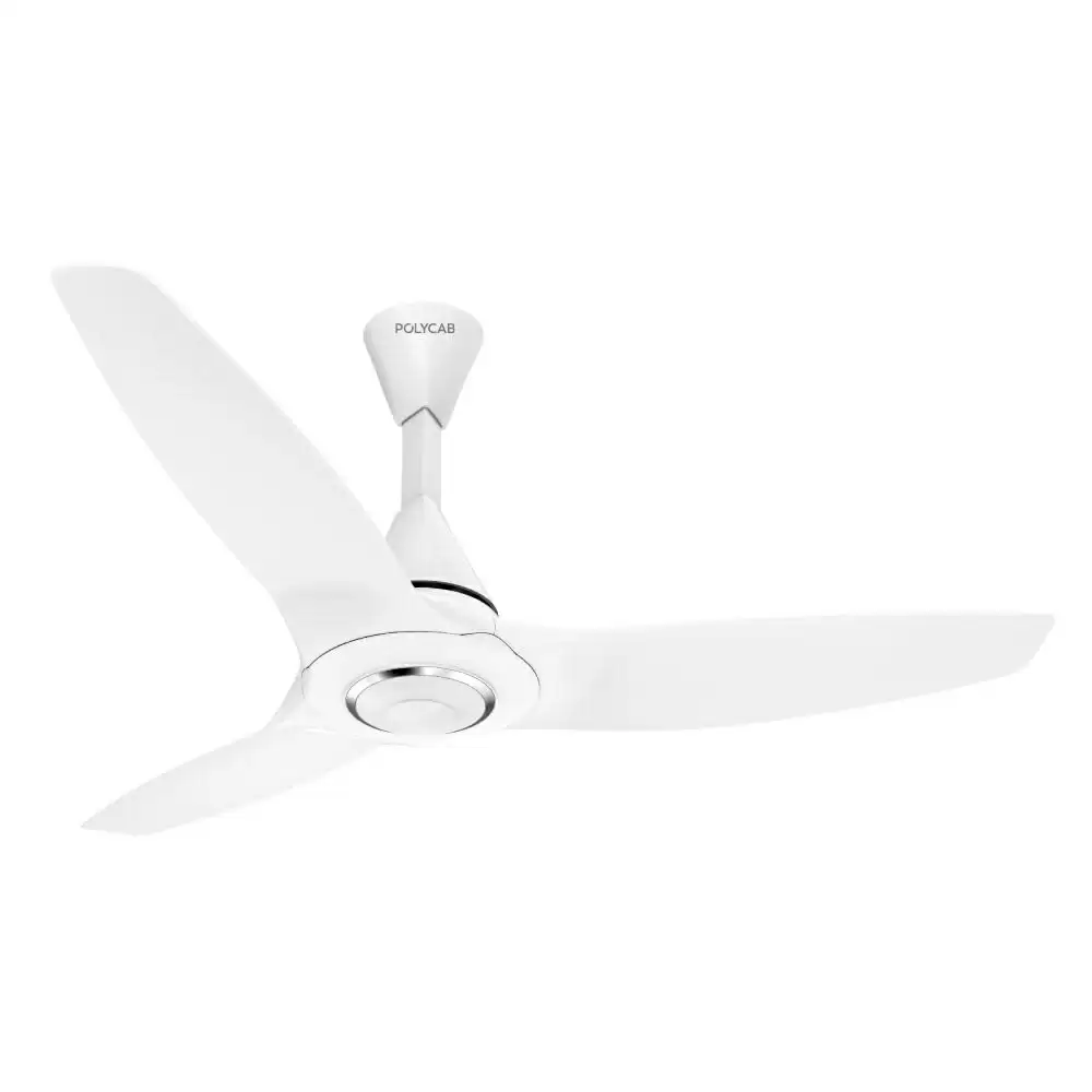 Polycab Silencio Cruiser BLDC 1200 mm Premium Ceiling Fan With Remote Control - White Chrome