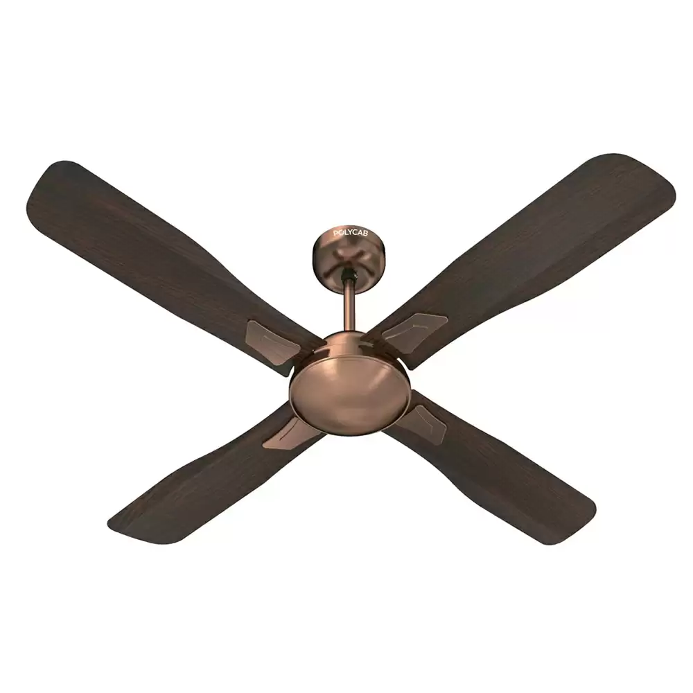 Polycab Superia Quadro 1200 mm Ceiling Fan - Antique Copper Rosewood