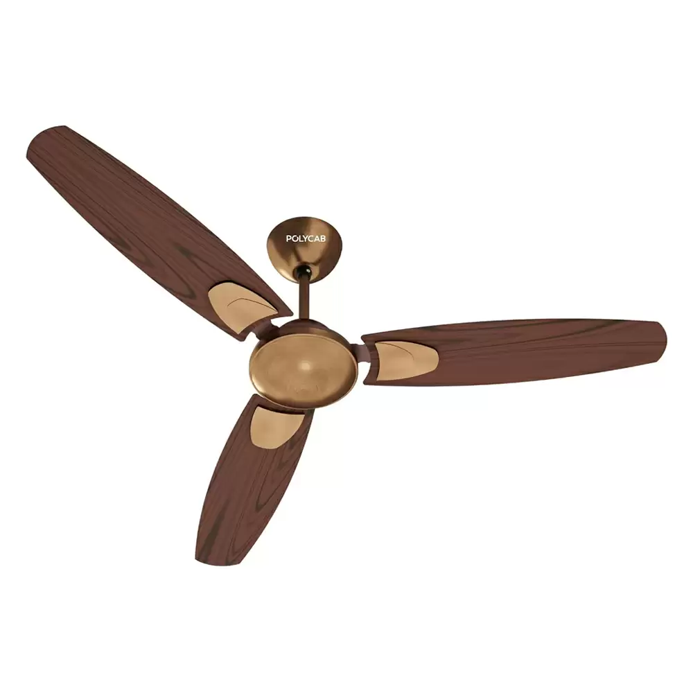 Polycab Superia Petal 1200 mm Designer Ceiling Fan - Antique Copper Rosewood