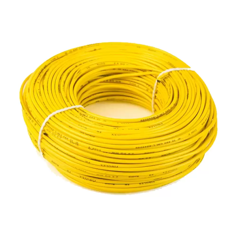 Polycab 4 Sq. mm FRLF PVC Insulated Electric Wire - 200 Meter (Yellow)